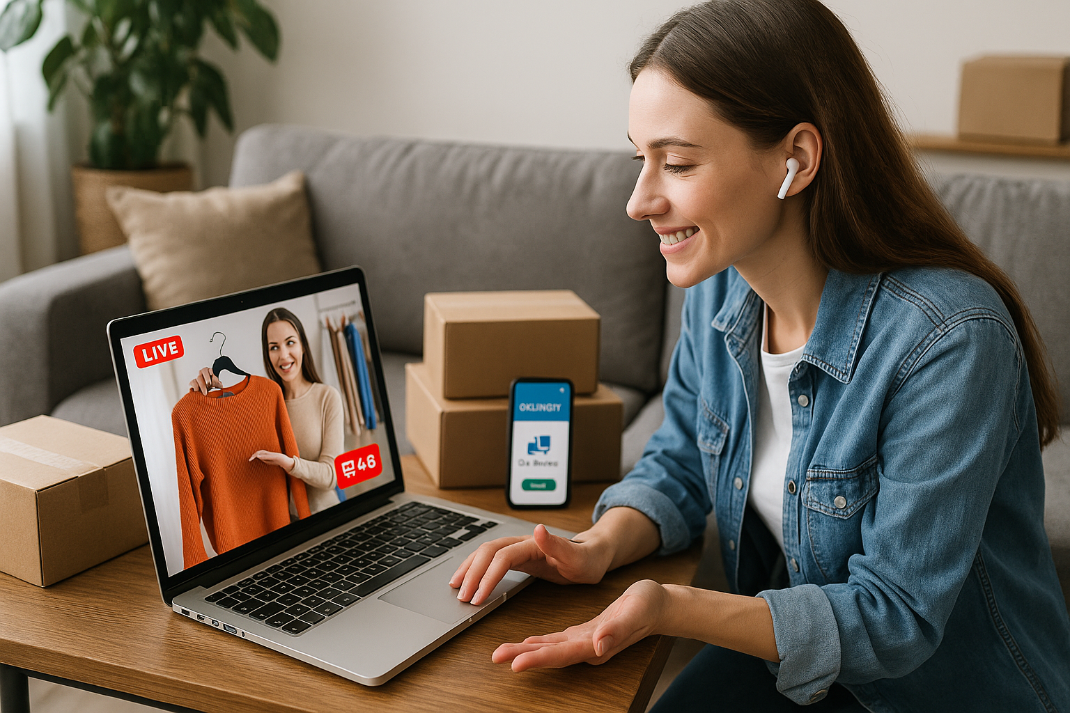 ilustrasi e-commerce 2025 dengan live shopping, AI service, dan pengiriman cepat