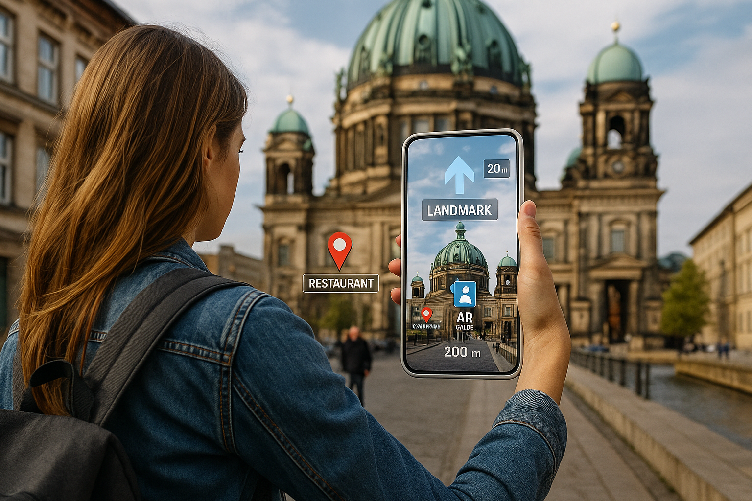 ilustrasi smart tourism 2025 dengan AR guide dan destinasi digital
