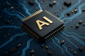 ilustrasi chip AI 2025 sebagai otak digital di balik revolusi teknologi modern