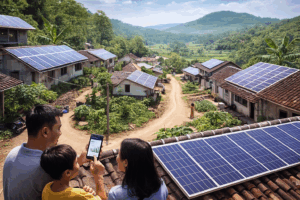 panel surya di desa sebagai implementasi energi hijau