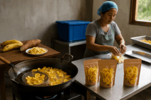 proses pembuatan keripik rumahan siap dikemas