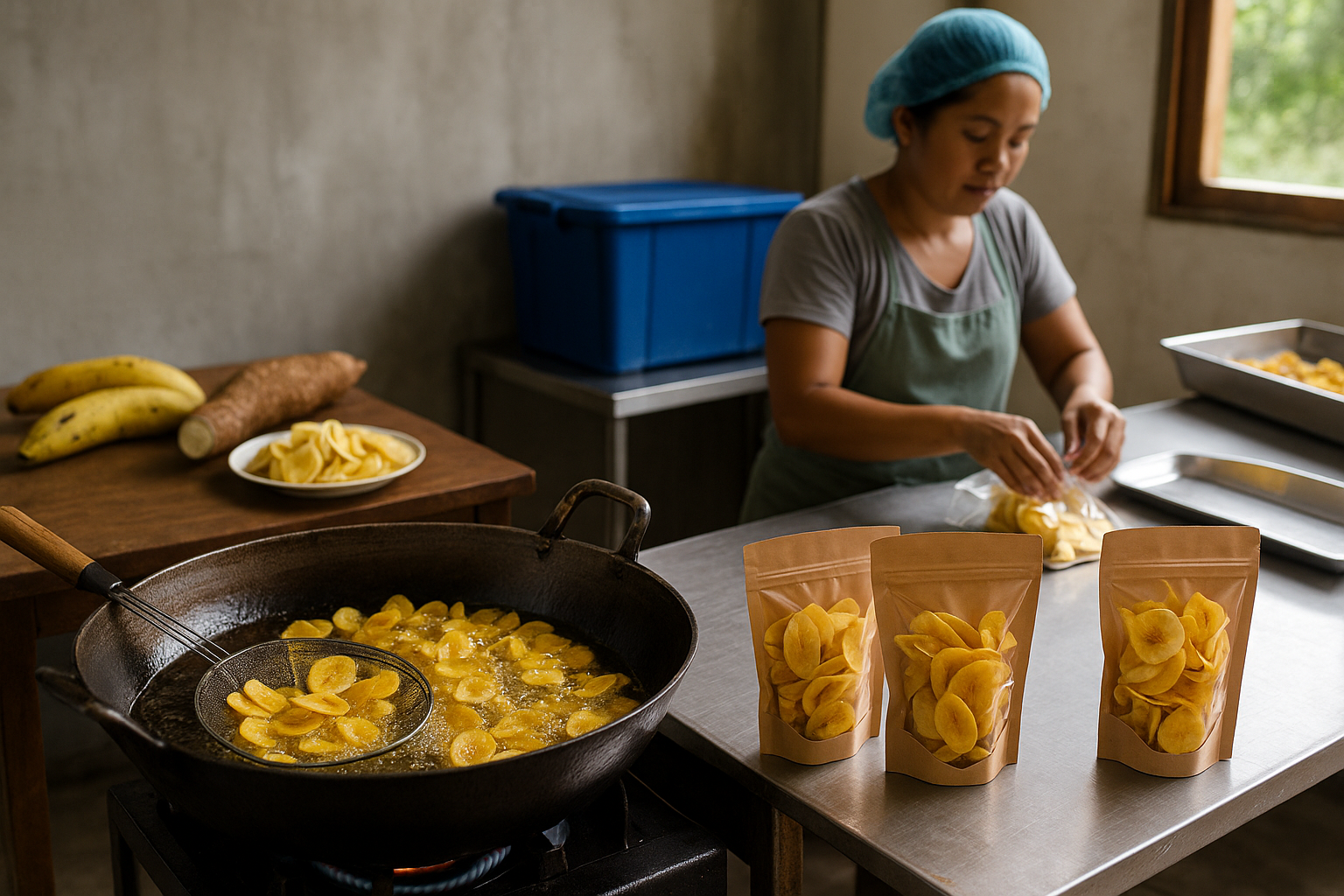 proses pembuatan keripik rumahan siap dikemas
