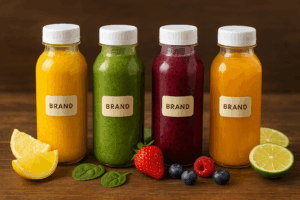 deretan minuman sehat berwarna-warni siap jual