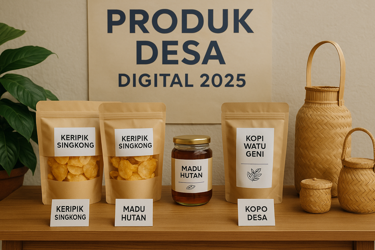 produk UMKM desa dengan kemasan modern dan branding menarik