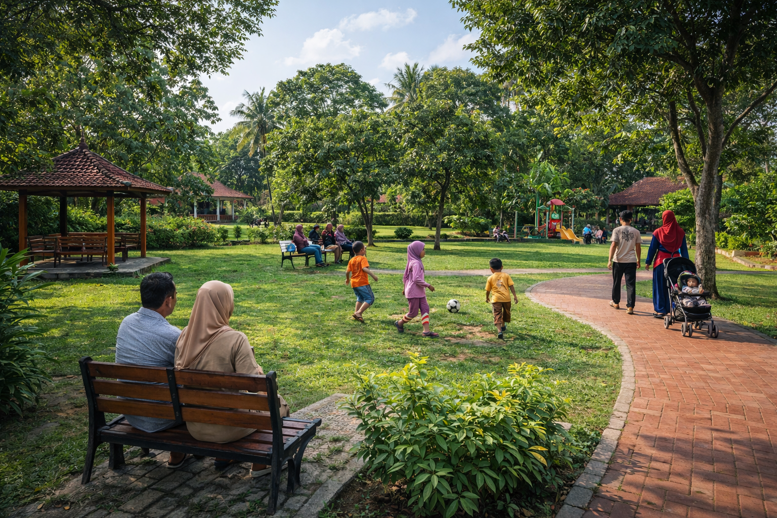taman desa sebagai ruang publik hijau masyarakat