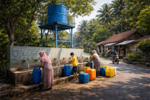 fasilitas air minum desa untuk kebutuhan masyarakat
