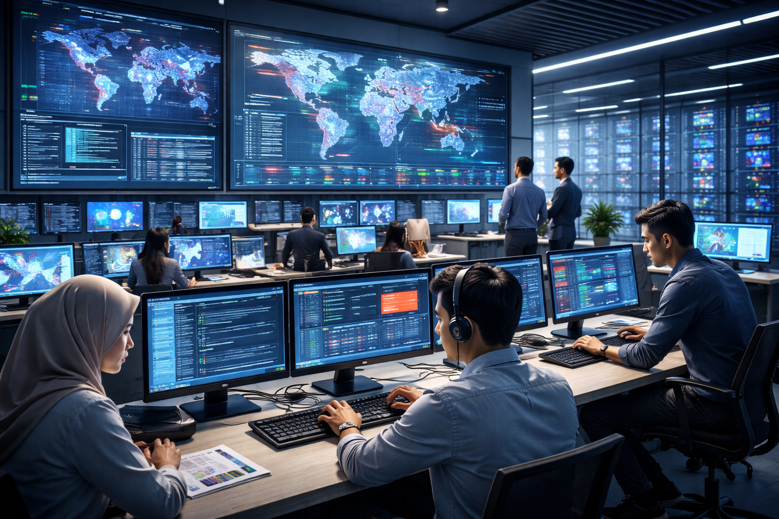 keamanan siber Indonesia 2026 dengan pusat operasi keamanan digital modern