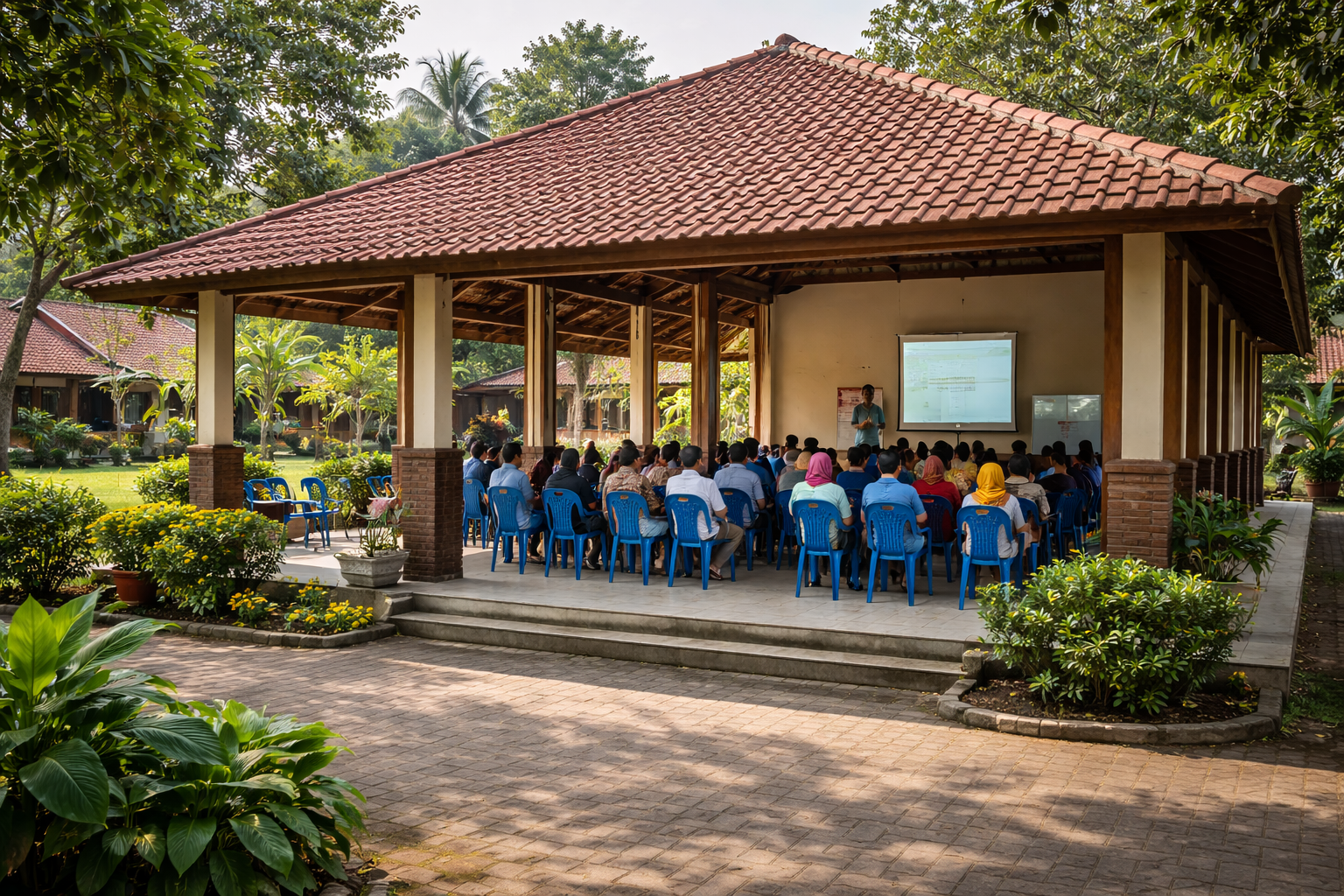 gedung serbaguna desa sebagai pusat kegiatan masyarakat